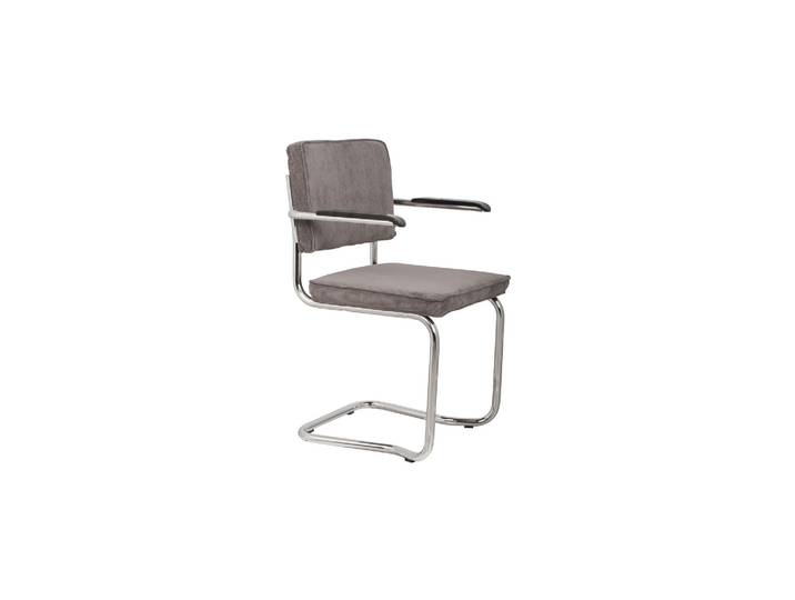 Fauteuil en tissu côtelé gris foncé Ridge Kink Rib