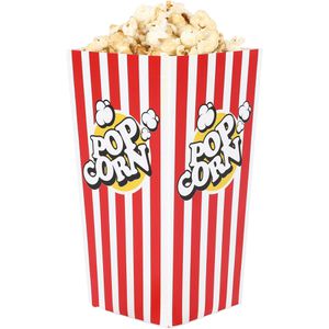 FunX Popcorn-Tüten FX-06207 rot/weiß, aus Pappe, 1,3 Liter, 12 Stück