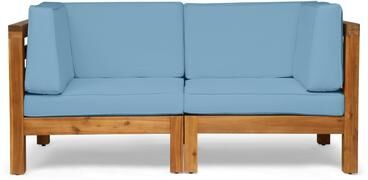 Oana Outdoor 2-seater Sectional Acacia Loveseat by Christopher Knight Home