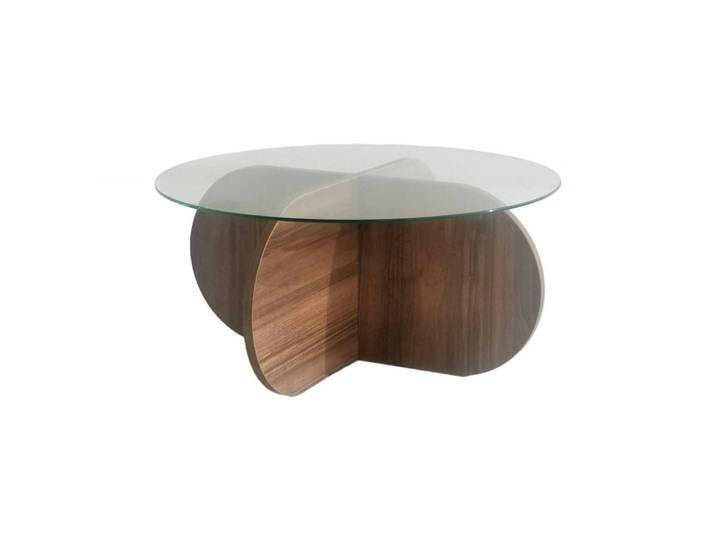 Table basse en bois mélaminé brun noyer