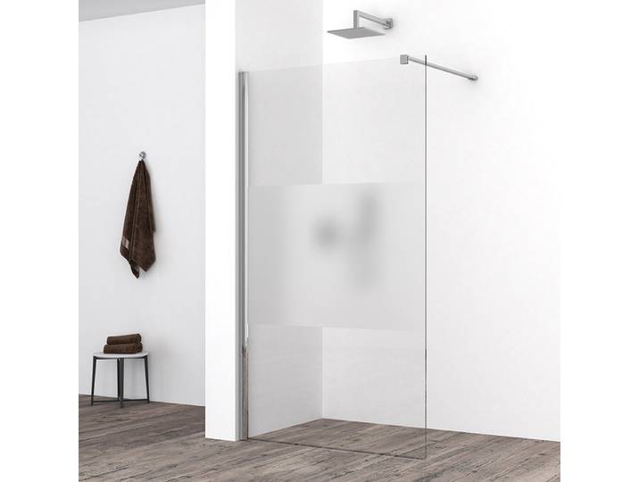 Wiesbaden Comfort Inloopdouche 100x200cm Nano Helder/Melkglas Chroom