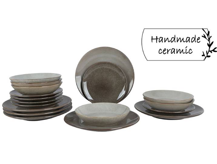 Geschirrset MANDARA Keramik 18-teilig 6 Personen