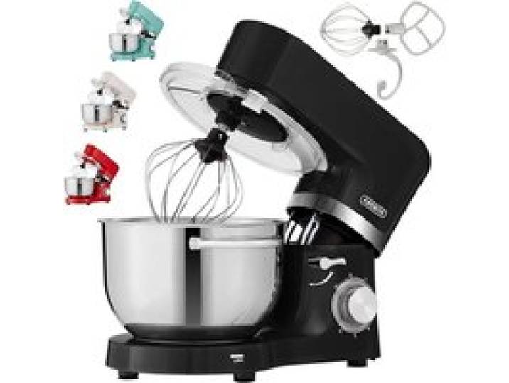 Arebos Robot Pâtissier Professionnel 1500W Multifonction 6 Vitesses Noir 2 Bols Acier Inoxydable
