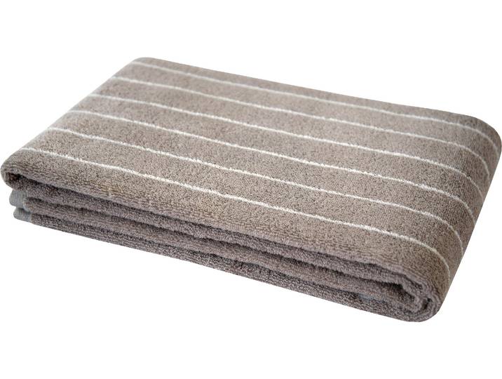 Duschtuch DYCKHOFF Nadelstreifen , braun (taupe), B:70cm L:140cm, Walkfrottee, Obermaterial: 100% Baumwolle, Handtücher, Duschtuch, mit eingewebten Nadelstreifen