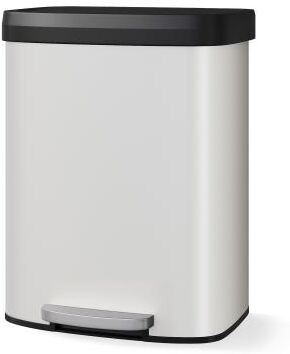 Garvee Metal Trash Can with Lid, Large Garbage Can for Kitchen, Rustproof Step-on Kitchen Metal Trash Bin