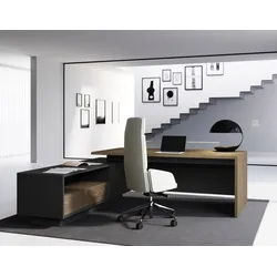 Büro Chef-Schreibtisch Holz furniert Lewo