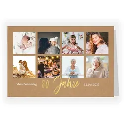 Geburtstag Einladungen in Braun im Design "Meine Erinnerungen 80" - Musterkarte