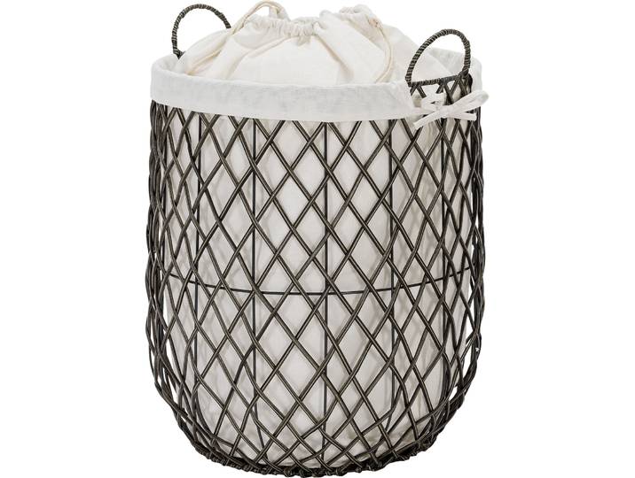 Wäschekorb Peggy Schwarz Polyethylen/Stoff 40 cm 50 cm - Wäschekorb