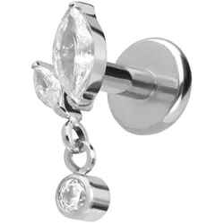 Titan Labret mit Push Fit KNOSPE + KRISTALL