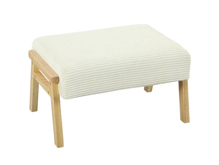 Homcom Sitzhocker Hocker mit weichem Sitzkissen Holzbeinen Fußhocker mit Cordoptik, Creme, Echtholz, Füllung: Schaumstoff, 46x40x70 cm, Wohnzimmer, Sessel, Hocker & Hockerbänke, Sitzhocker