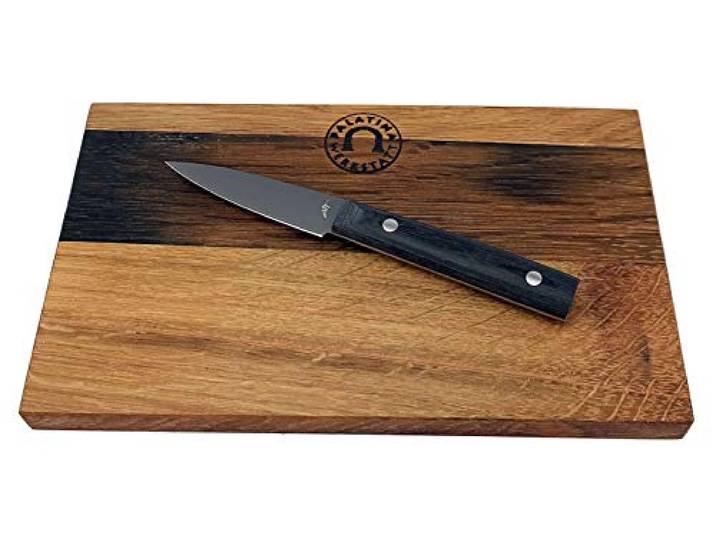 KAI Michel Bras-Serie, Quotidien BK-0025, ultrascharfes Schälmesser, 7,8 cm Klinge + großes Scheidebrett aus Eiche 30x20 cm