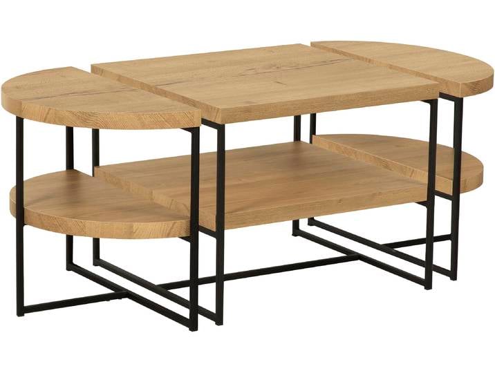 Couchtisch OMG DESIGN Cubik-1 , braun (natur, schwarz, natur), B:120,4cm H:45cm T:60,4cm, Tische, Couchtisch