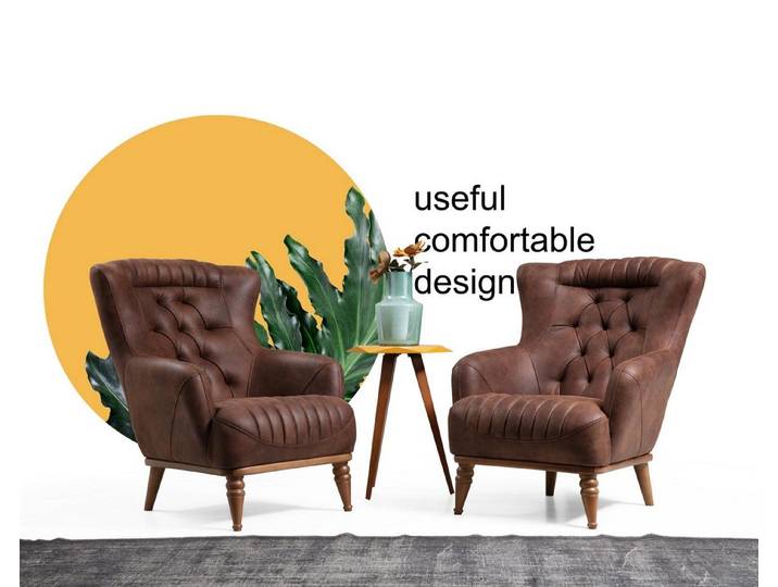 JVmoebel Sessel Eleganter brauner Design-Sessel mit hochwertiger Polsterung (Sessel), Made in Europa