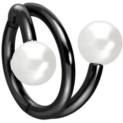 Titan Segmentring Clicker mit Innengewinde 3 RINGE + 2 SYNTHETISCHE PERLEN