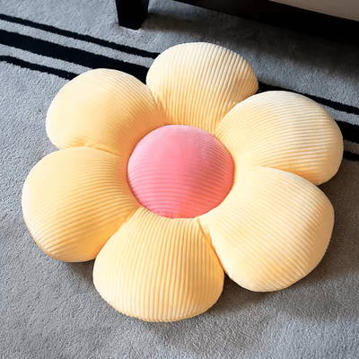 Uplift Curations BlossomSix Plush Flower Cushion Pillow (13.8 By 15.7) In Pink Six Petal Seat Pillow For Kids Room & Bay Window Decor bloom