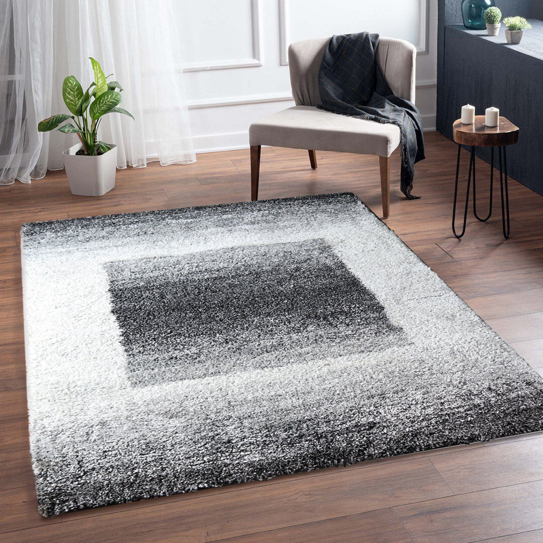 Longweave Vanna Rectangle 120 cm x 170 cm Geometric Area Rug Black/White 120cm W X 170cm L