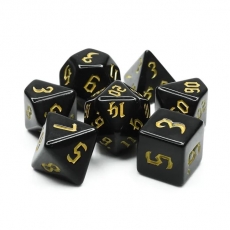 Dice4friends Würfelset Opaque - Chon drite Black-Yellow (7) 290138