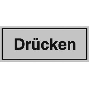 SafetyMarking Hinweisschild Folie, 10 x 4 cm, Drücken