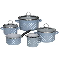 Karl Krüger Email-Topfset Serie 5 teilig, Rügen