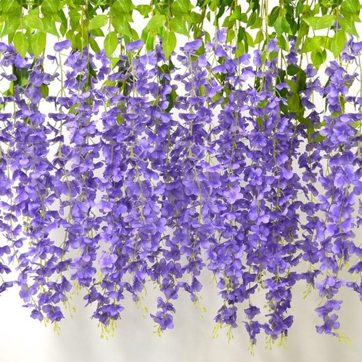 12 Stuks Hangende Blauwe Regen Kunstbloemen Slingers - Lange Nep Wijnstok Decoratie