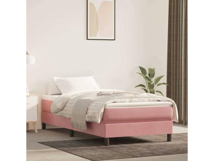 KTHLBRH Taschenfederkernmatratze Mittel Rosa 80x210x20 cm Samt Samtbezug, Taschenfedern, mittelharte Stützung, für Rücken- und Bauchschläfer