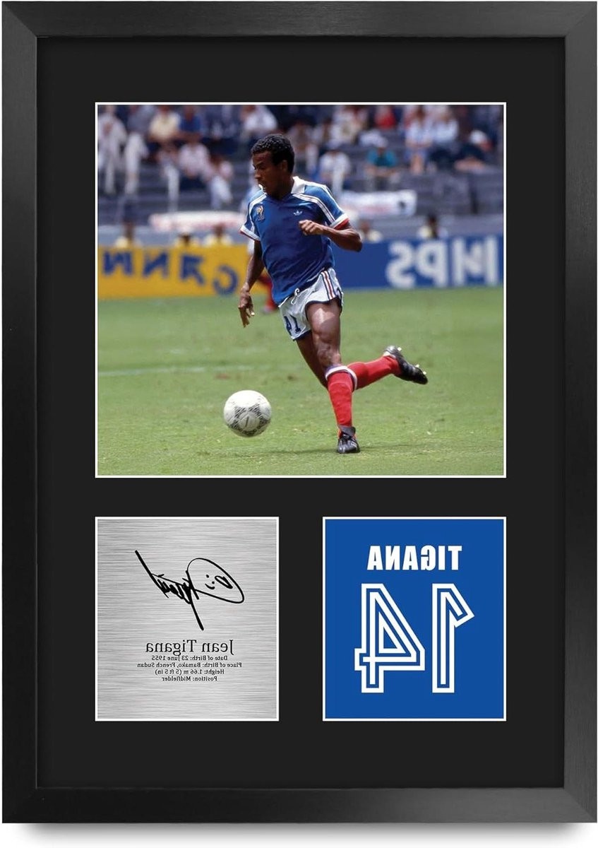 Jean Tigana Ingelijste Foto A3 - Voetbal Memorabilia Portret voor Fans