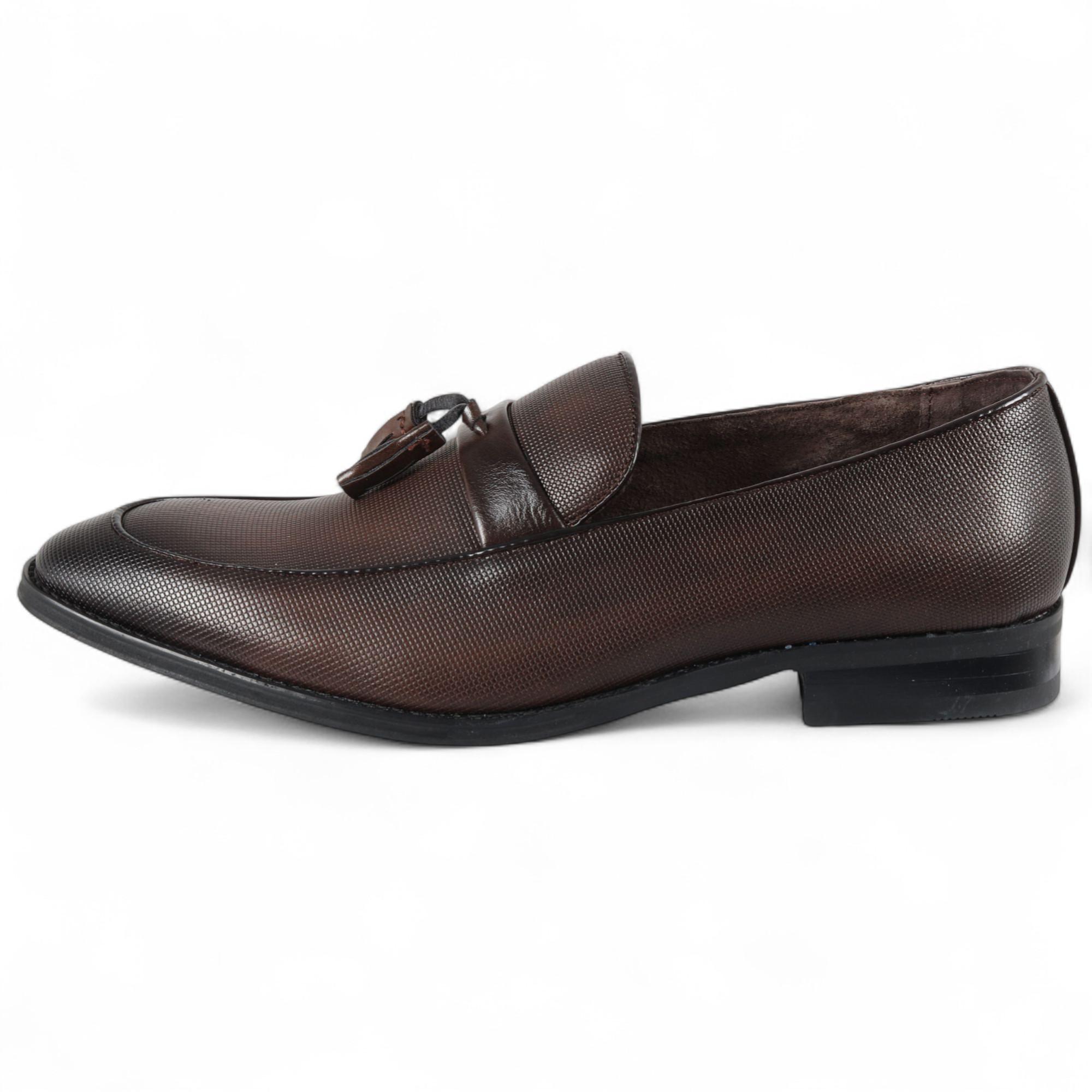 Herren Braune Klassische Loafer mit Quaste Formelle Schuhe