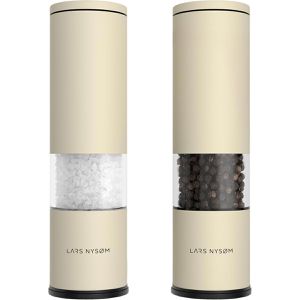 LARS-NYSØM Gewürzmühle Lagom Almond Beige, Höhe 18,7 cm, Edelstahl/Kunststoff, Keramikmahlwerk, Salz- und Pfeffermühle, 2 Stück