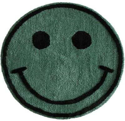 "Urban Lifestyle 30""x30"" Sage Green Soft Smiley Face Shaped Accent Rug"