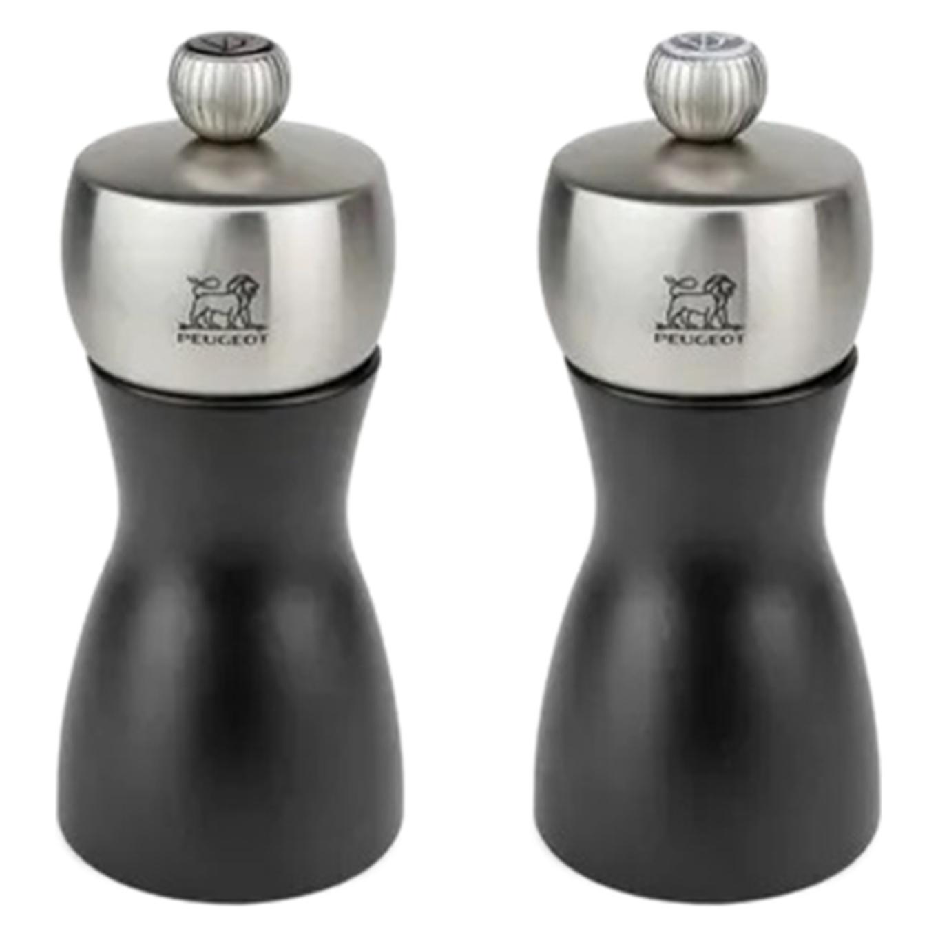 Peugeot FIDJI Duo Salz- und Pfeffermühle Zirlion Schwarz matt /Edelstahl 12 cm (Pfeffer, Salz) (2/2128300)