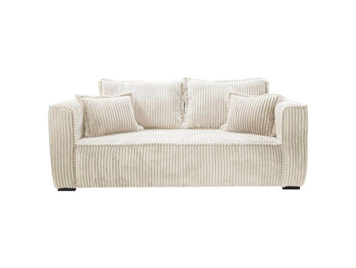 Mid.you Sofa, Creme, Holz, Kiefer, Füllung: Polyurethan (PUR),Polyurethan (Pur), 223x95x121 cm, Made in EU, Wohnzimmer, Sofas & Couches, Heimkino Sofas