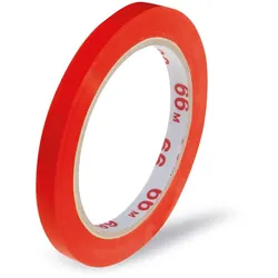 VEPATIM 16x Klebeband Markierungsband Beutelverschluss PVC 66m x 9mm  rot