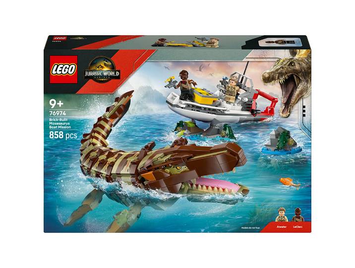 LEGO® Jurassic World - Le Bateau en Mission et le Mosasaure en Briques -76974