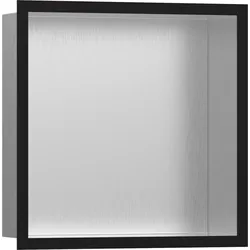 Hansgrohe XtraStoris Individual Wandnische Edelstahl gebürstet Mattschwarz 300x300x100 mm