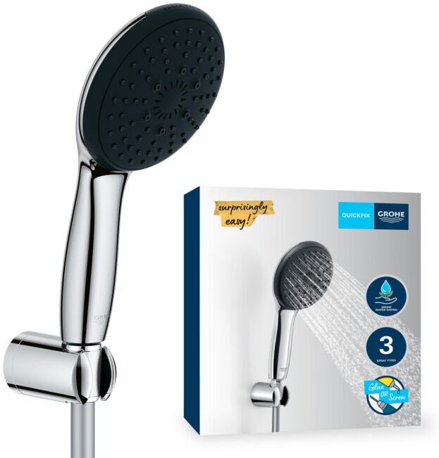 Grohe Vitalio Start 110 Wandhalterset 26769001 3 Strahlarten (RAIN, JET, MASSAGE) chrom