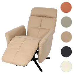 Relaxsessel HWC-L10, Design Fernsehsessel TV-Sessel Liegesessel, Liegefunktion drehbar ~ taupe