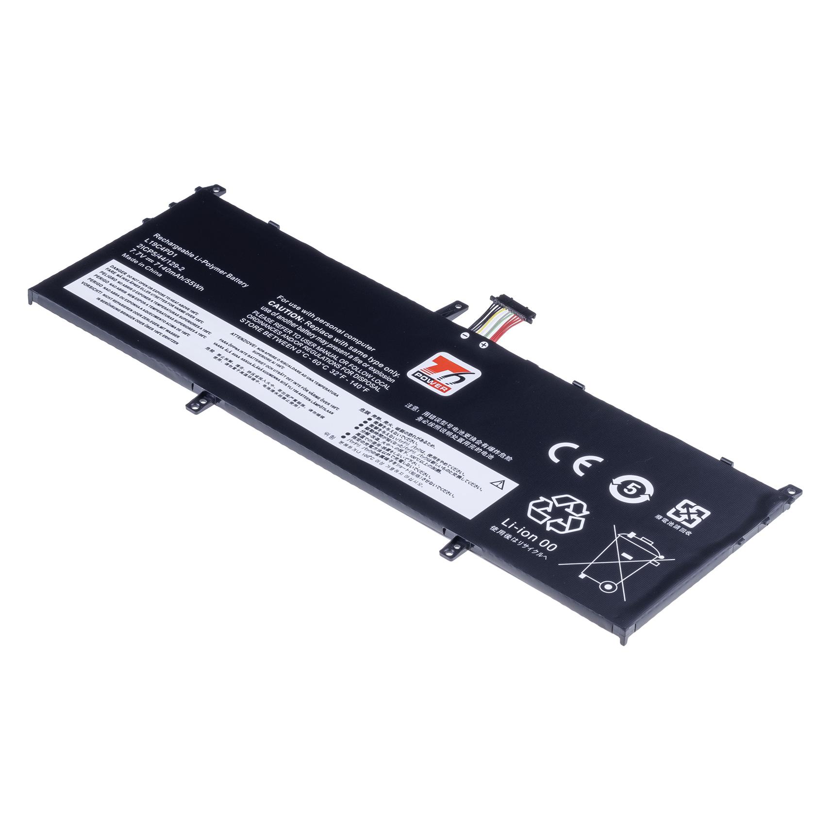 T6 Power Akku Lenovo Yoga C640-13IML, Yoga 6-13ARE05, 7820mAh, 60Wh, 4 Zellen, Li-Polymer (4 Zellen, 7820 mAh) (NBIB0238)
