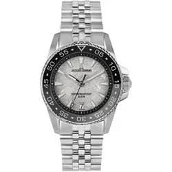 Jacques Lemans 1-2205L Herren-Taucheruhr Liverpool Diver Stahl/Grau 20 bar