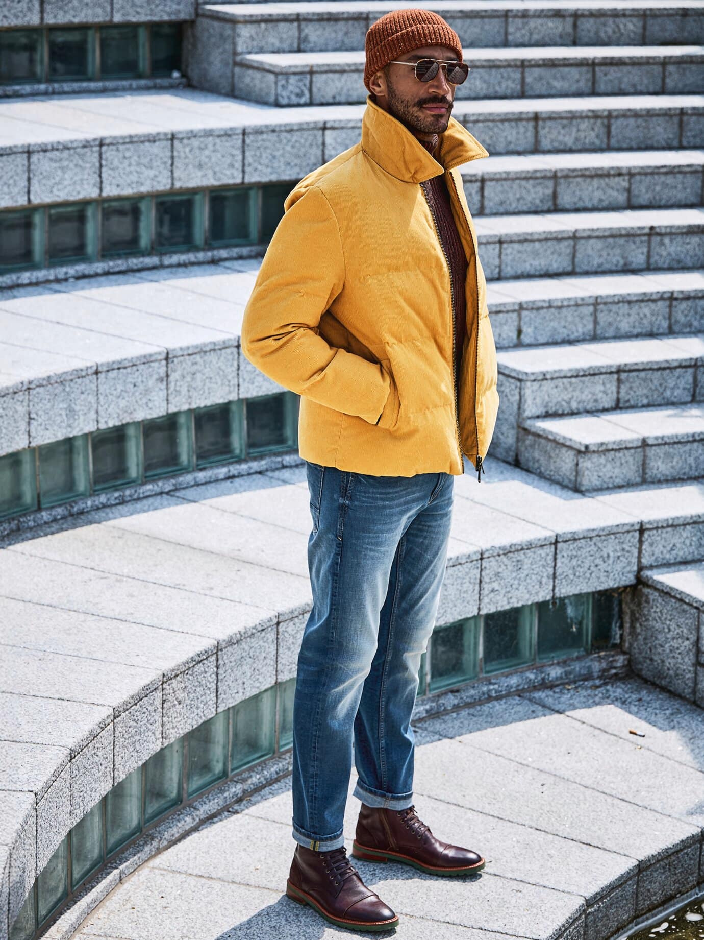 Mey & Edlich Cord-Pufferjacke Gelb 54