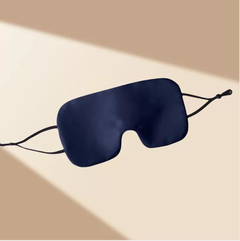 INF Verstellbare doppelseitige Schlafmaske aus Seide zum Schlafen Navy blau