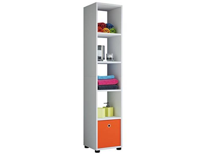 VCM Badmöbel Hochschrank Weiß 31x30x152 cm 5 Fächer Badezimmerschrank
