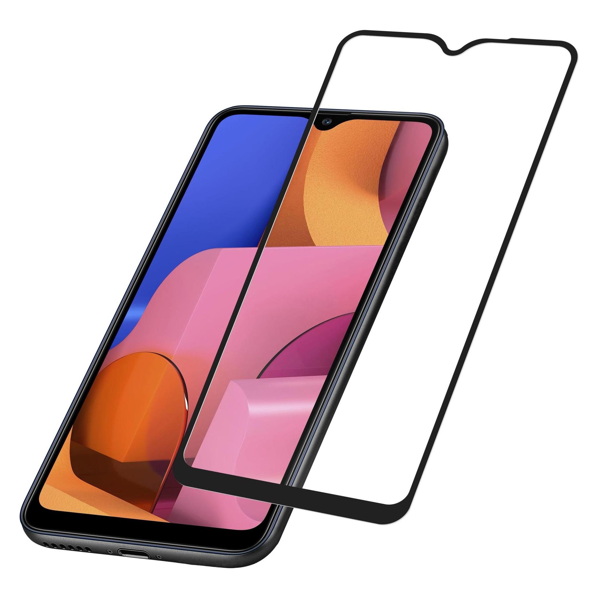 Cellularline Screen Protector CAPSULE, Galaxy A20S, Black (Samsung Galaxy A20s) (TEMPGCABGALA20SK)