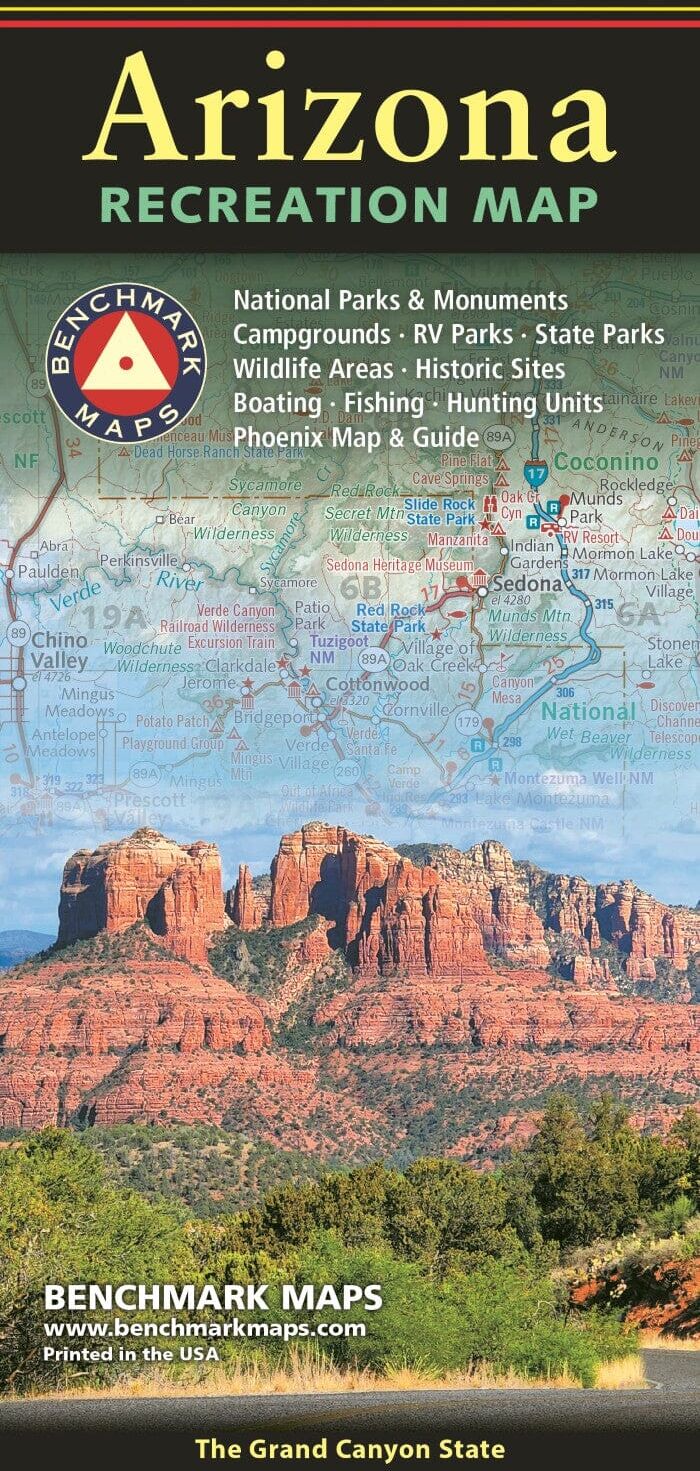 Carte des loisirs de l'Arizona   Benchmark Maps