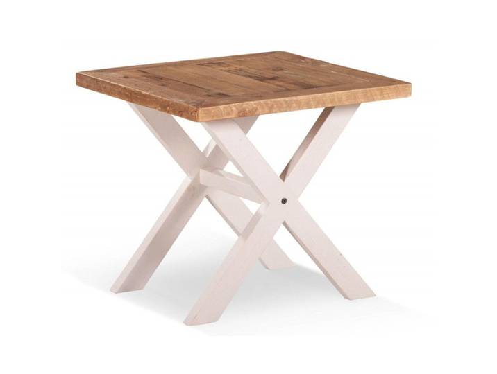 Table de chevet Bois Blanc 60x60x41cm - DECORATION D'AUTREFOIS - Campagne - Adulte