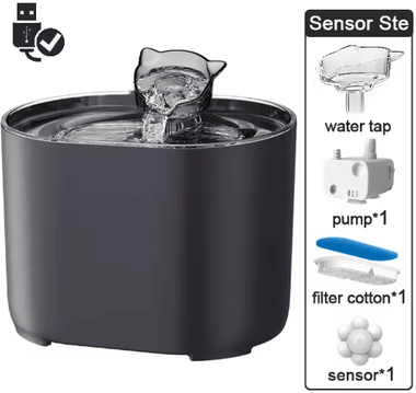 Inspire Picks USB Automatic Cat Water Fountain With Quiet Filtration System a sensor 1set
