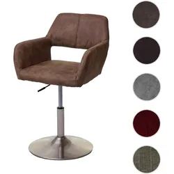 Einzelst�ck | Esszimmerstuhl HWC-A50 III, Stuhl Küchenstuhl, Retro 50er Jahre, Stoff/Textil ~ vintage braun, Fuß gebürstet