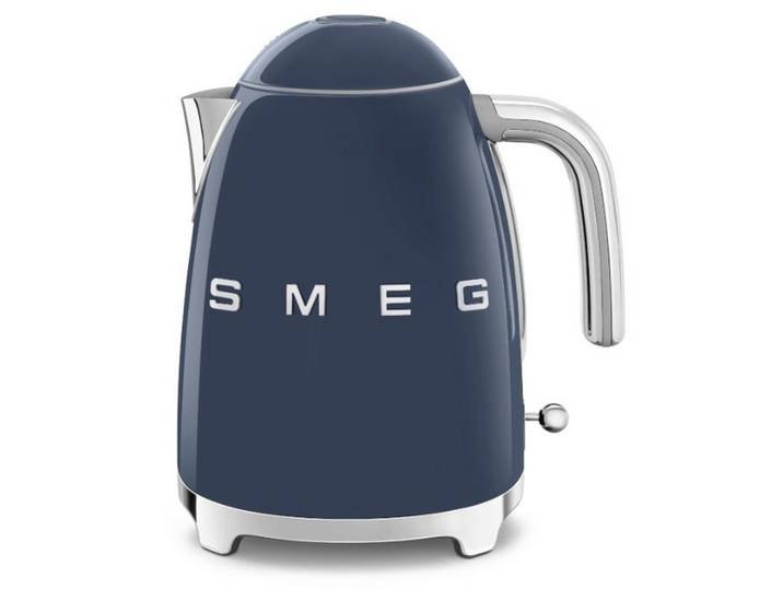 Smeg Wasserkocher 50´s Style, Blau, Metall, Kunststoff, 1,7 L, 22.6x24.8x17.1 cm, automatische Abschaltung, 360°-Sockel, Anti-Rutsch-Füße, abgedecktes Heizelement, Küchengeräte, Wasserkocher