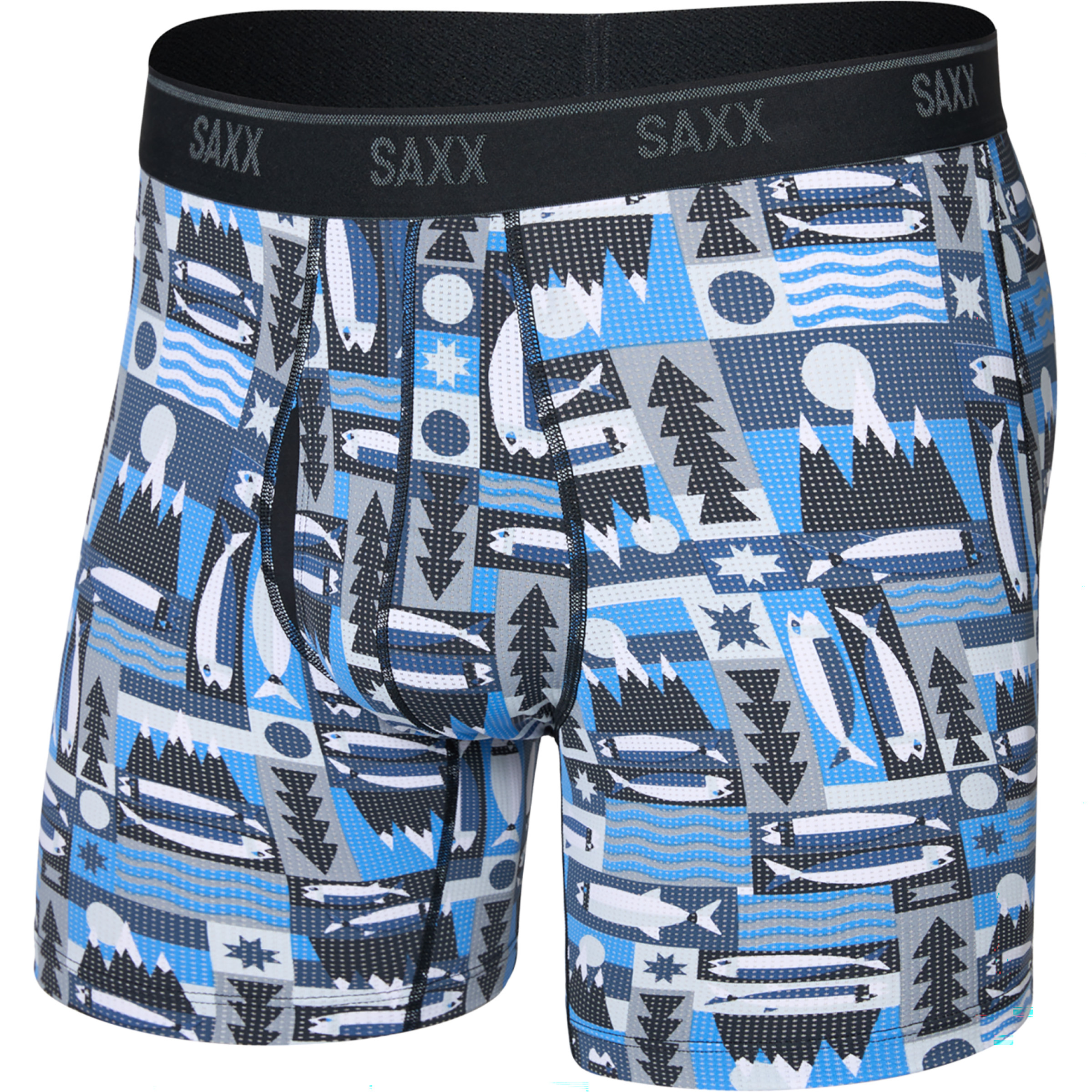 Saxx Underwear Quest Quick-Dry Brief Fly Boxer Herren Kurze Unterhose blau Größe S Elastisch