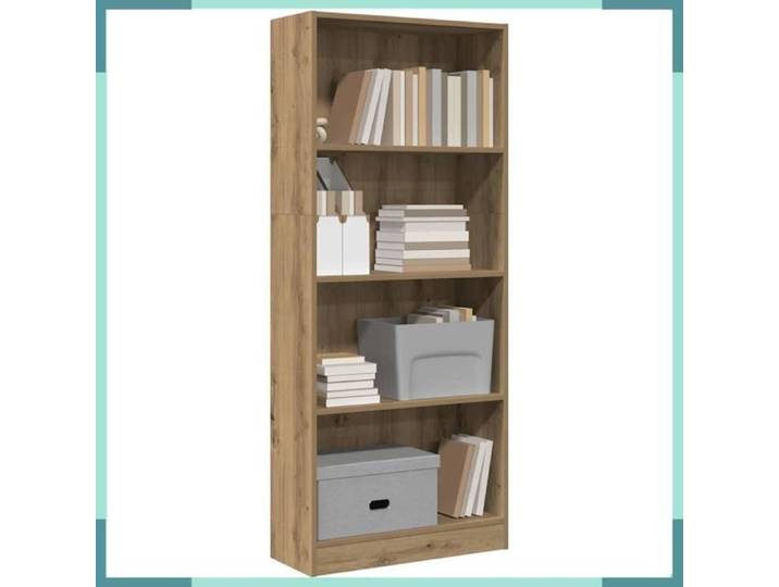 Bibliothèque - 857820 - Chêne artisanal - 60x24x143 cm - Bois d'ingénierie