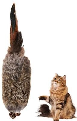 Uplift Treasures Faux Rabbit Fur Plush Cat Kicker Toy a